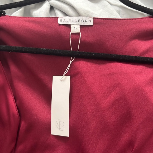 Baltic born burgundy satin wrap dress - Picture 3 of 5